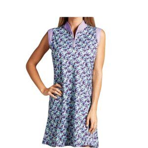 Bermuda Sands Printed Golf Dress Plus Size 2XL Sleeveless Purple Sporty Active